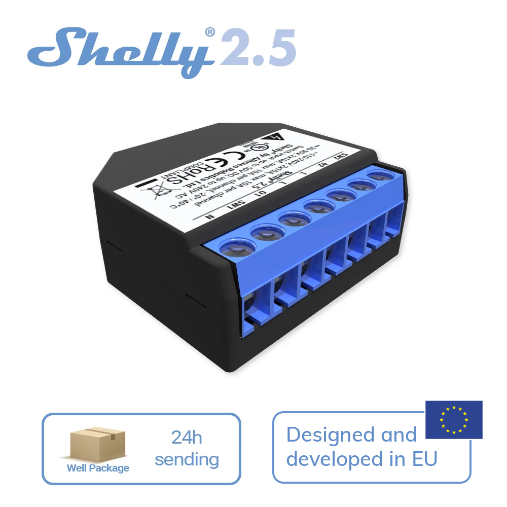 Shelly Relay Module - Shelly 2.5 Smart Home Dubbele relais