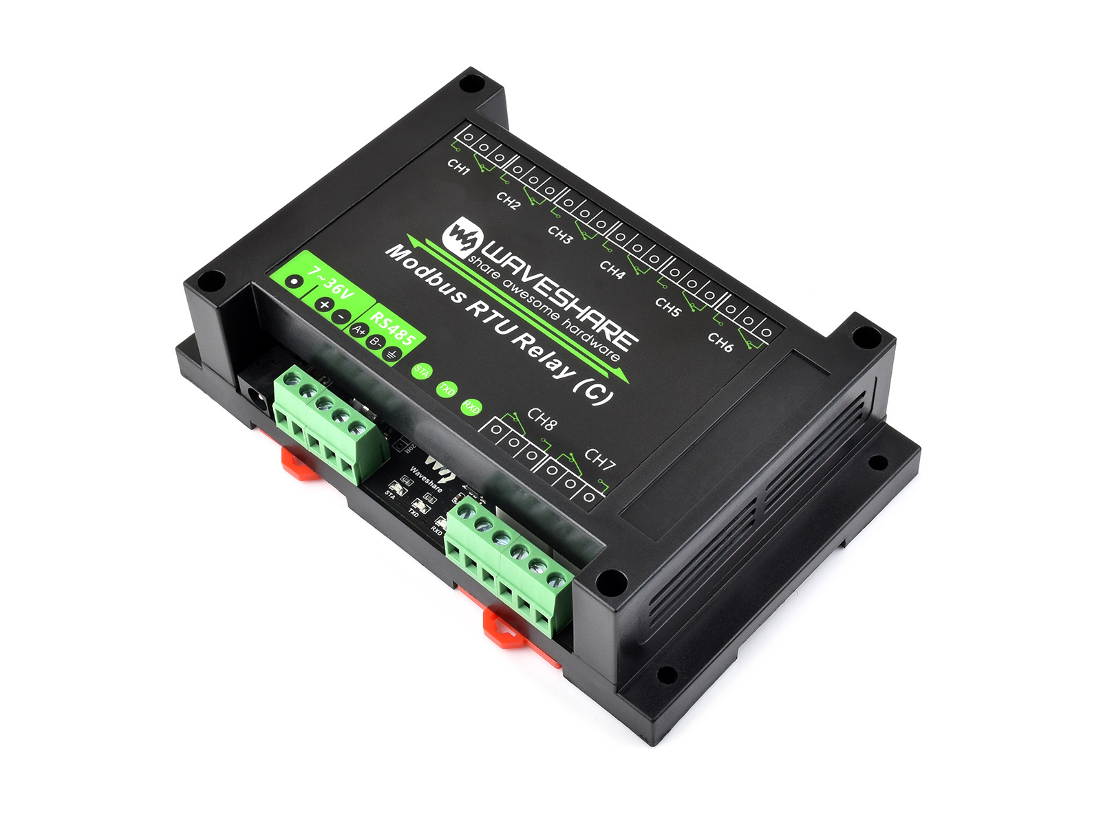 Shelly Relay Module - Modbus RTU-relais (C), Modbus RTU 8-kanaals