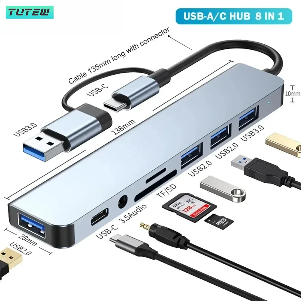 8-in-1 USB C-hub USB-splitter  - Home Assistant Sd recensie en prijs
