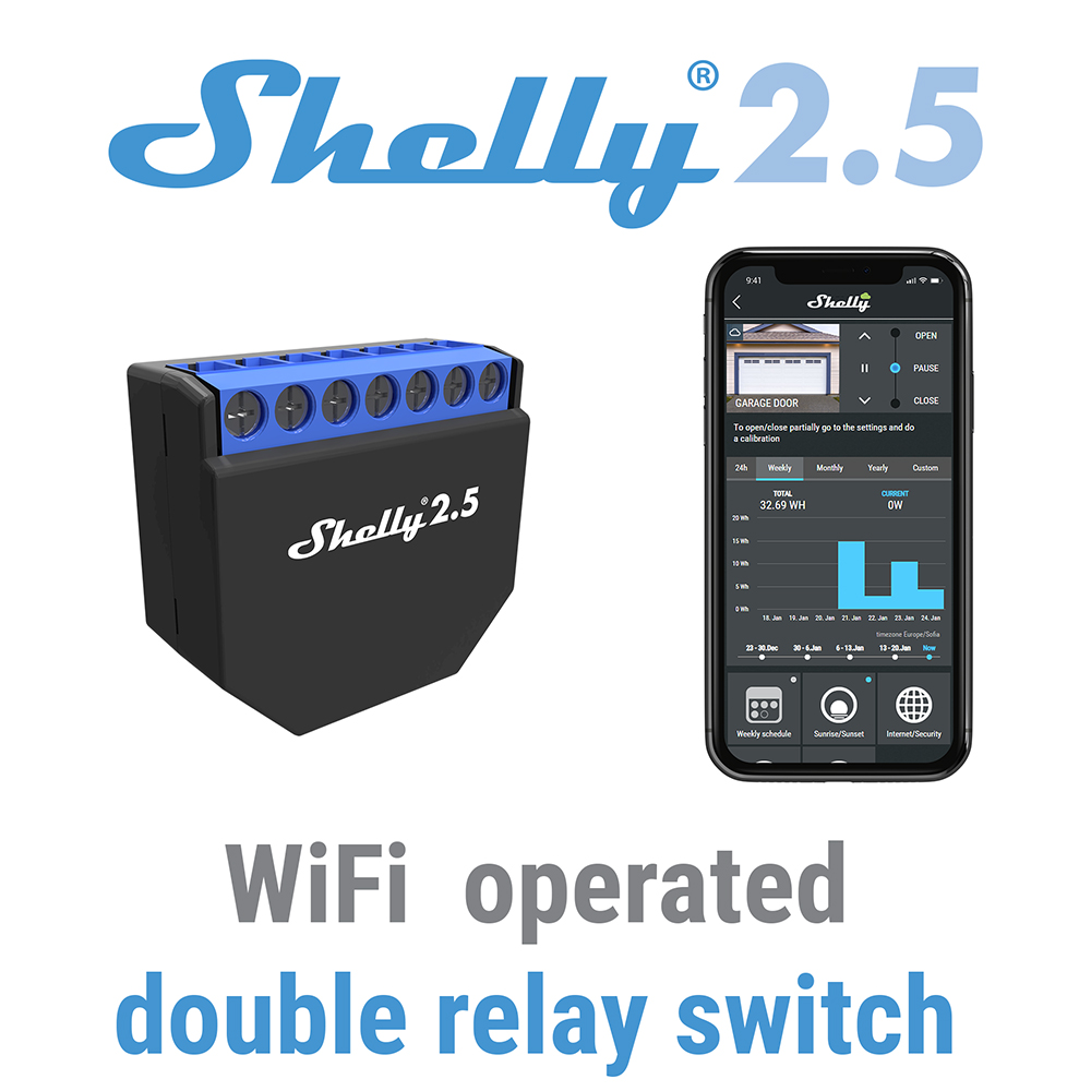 Shelly 2.5 Smart Home Dubbele  - Shelly Relay Module recensie en prijs