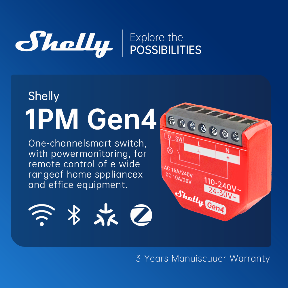 Shelly 1PM Gen4 Zigbee Apparaa - Shelly Relay Module recensie en prijs